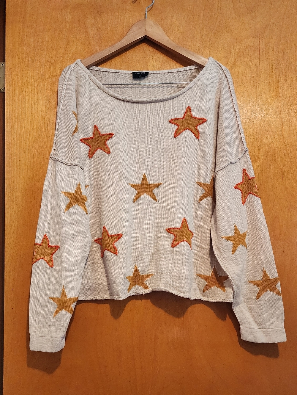Blank Paige Cotton Star Oversized Sweater NWOT